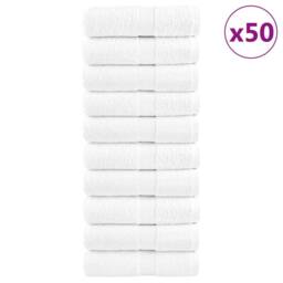 Berkfield Home Premium Guest Towels SOLUND 50pcs White 30x50cm 600gsm - thumbnail 2