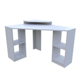 Floating Corner Computer and Writing Desk with Shelves - thumbnail 4