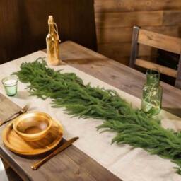 Obasyhig 1 Pack 9FT Real Touch Norfolk Pine Garland in Green - thumbnail 4
