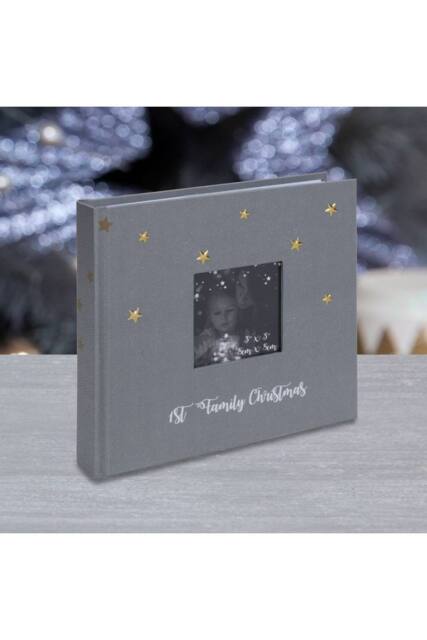 KDMD 1st Family Christmas Personalisable Photo Album in Grey - image 1