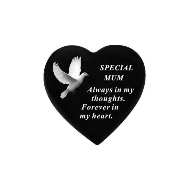 David Fischhoff Black Graveside Memorial Decal Dove Heart Ornament Plaque Mum - image 1
