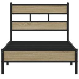 Berkfield Home Elegant Bed Frame without Mattress Sonoma Oak 80x200 cm Engineere in Brown - thumbnail 4