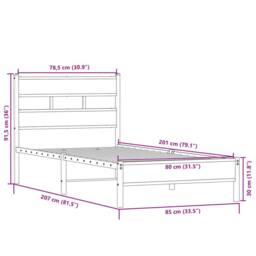 Berkfield Home Elegant Bed Frame without Mattress Sonoma Oak 80x200 cm Engineere in Brown - thumbnail 9