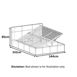 KOSY KOALA Ottoman Bed Gas Lift Storage Grey 4ft6 Double with 1 Mattress Line Pattern Velvet Bedroom - thumbnail 7