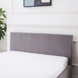 KOSY KOALA Ottoman Bed Gas Lift Storage Grey 4ft6 Double with 1 Mattress Line Pattern Velvet Bedroom - thumbnail 3