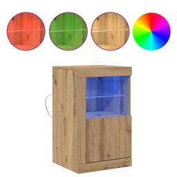 Berkfield Home Side Cabinets with LED Lights 2 pcs Artisan Oak 41x37x67 cm in Brown - Size: 41 x 37 x 67 cm - thumbnail 4