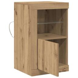 Berkfield Home Side Cabinets with LED Lights 2 pcs Artisan Oak 41x37x67 cm in Brown - Size: 41 x 37 x 67 cm - thumbnail 7