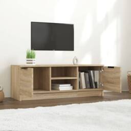 Berkfield Home TV Cabinet Sonoma Oak 102x35x36.5 cm Engineered Wood in Brown - thumbnail 6
