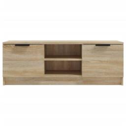 Berkfield Home TV Cabinet Sonoma Oak 102x35x36.5 cm Engineered Wood in Brown - thumbnail 3