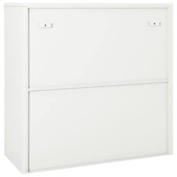 Berkfield Home Sliding Door Cabinet White 90x40x90 cm Steel - Size: 90 x 40 x 90 cm - thumbnail 4