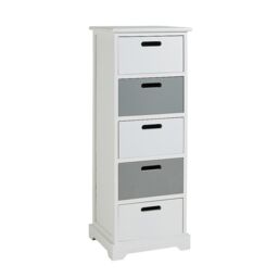 Home Source 5 Drawer Chest Tallboy Wooden Bedroom Storage Fully Assembled in White - thumbnail 7
