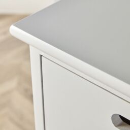 Home Source 5 Drawer Chest Tallboy Wooden Bedroom Storage Fully Assembled in White - thumbnail 3