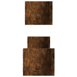 Berkfield Home Wall Shelves with Bars 2 pcs Smoked Oak 60x16x14 cm in Brown - Size: 60 x 16 x 14 cm - thumbnail 5