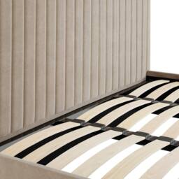 Wyld Haus Dublin Taupe 6ft Super King Ottoman Bed Tall Ribbed Headboard in Beige - thumbnail 3