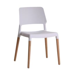 Lemon Pavilion Furniture Riva Chair- Plastic/Wood - L54 x W55 x H81 cm - White - Size: 1 Pack