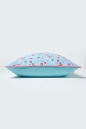 Homescapes Cotton Birds & Flower Cushion Cover in Blue - Size: 45 cm x 45 cm - thumbnail 3