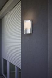 Loops 2 PACK IP44 Outdoor Wall Light & PIR Motion Sensor Stainless Steel 1x 40W E27 in Metallics - thumbnail 3