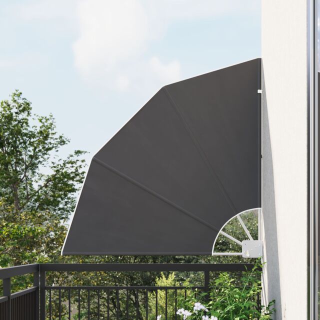 Berkfield Home Balcony Privacy Screen Folding Manual Black 115 x 115 cm Fabric - image 1