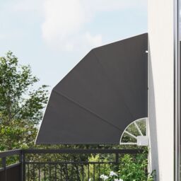 Berkfield Home Balcony Privacy Screen Folding Manual Black 115 x 115 cm Fabric - thumbnail 1