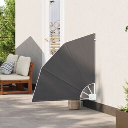 Berkfield Home Balcony Privacy Screen Folding Manual Black 115 x 115 cm Fabric - thumbnail 3