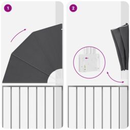 Berkfield Home Balcony Privacy Screen Folding Manual Black 115 x 115 cm Fabric - thumbnail 8