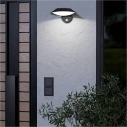 Loops Sleek Black Outdoor Wall Light - Stylish Home PIR Décor Lighting - thumbnail 1