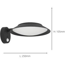 Loops Sleek Black Outdoor Wall Light - Stylish Home PIR Décor Lighting - thumbnail 5