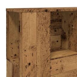 Berkfield Home Headboard Cabinet Old Wood 120x19x104.5 cm Engineered Wood in Brown - thumbnail 7