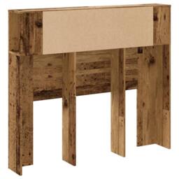 Berkfield Home Headboard Cabinet Old Wood 120x19x104.5 cm Engineered Wood in Brown - thumbnail 6