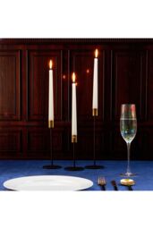 Deco Express Candles Set Classic Dripless Tapered Metallic Unscented 8 Hours Décor in White - Size: 50 Pieces - thumbnail 2