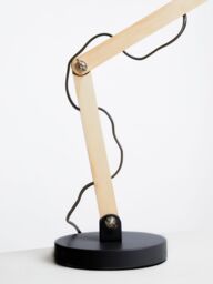 Orsina Ambiant Wood & Metal Table Lamp, Versatile Bedside Table Lamp, Modern Rustic Livingroom Table Lamp in Black - thumbnail 6
