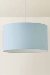 ValueLights Reni Duck Egg Blue Fabric Easy Fit Drum Ceiling Lamp Shade with Bulb - Size: Medium - thumbnail 3