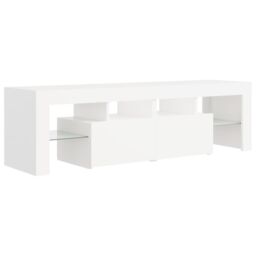 Berkfield Home TV Cabinet with LED Lights White 140x36.5x40 cm - thumbnail 3