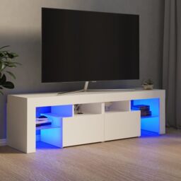 Berkfield Home TV Cabinet with LED Lights White 140x36.5x40 cm