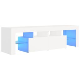 Berkfield Home TV Cabinet with LED Lights White 140x36.5x40 cm - thumbnail 2