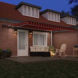 Berkfield Home Manual Retractable Awning with LED Orange & Brown 450x350 cm