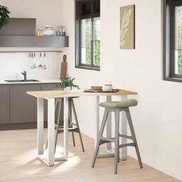 Berkfield Home Bar Table Legs T-Shaped¬†2 pcs White 60x35x(90-91) cm Steel - thumbnail 3