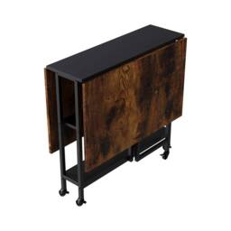 EONLION Industrial Drop Leaf Dining Table Kitchen Rustic Folding Desk in Brown - Size: 100 cm - thumbnail 5