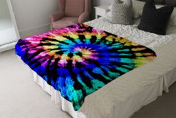 Benjamin Tate Design Tie Dye Pattern Blanket in Natural - Size: 120 cm x 150 cm - thumbnail 3