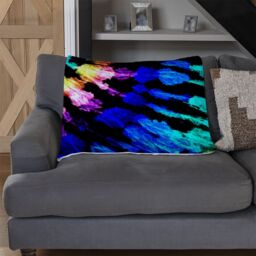 Benjamin Tate Design Tie Dye Pattern Blanket in Natural - Size: 120 cm x 150 cm - thumbnail 2