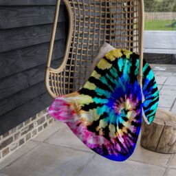 Benjamin Tate Design Tie Dye Pattern Blanket in Natural - Size: 120 cm x 150 cm - thumbnail 4
