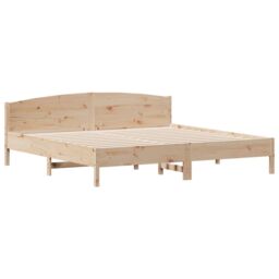 Berkfield Home Bed Frame without Mattress 180x200 cm Super King Solid Wood Pine in Brown - thumbnail 3