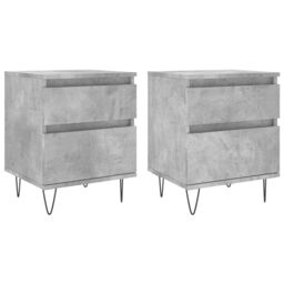 Berkfield Home Bedside Cabinets 2 pcs Concrete Grey 40x35x50 cm Engineered Wood - Size: 40 x 35 x 50 cm - thumbnail 2