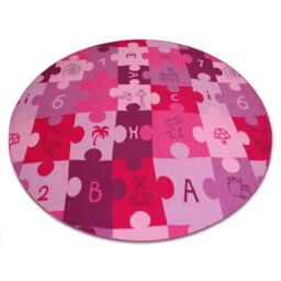 RugsX Circle Puzzle Rug in Purple - Size: 100 cm diameter - thumbnail 1