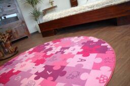RugsX Circle Puzzle Rug in Purple - Size: 100 cm diameter - thumbnail 2