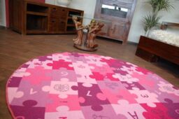RugsX Circle Puzzle Rug in Purple - Size: 100 cm diameter - thumbnail 3