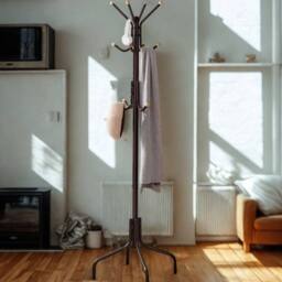 Pirlo Plush Metal Hallway Coat Rack Stand With 12 Hooks Brown - thumbnail 3