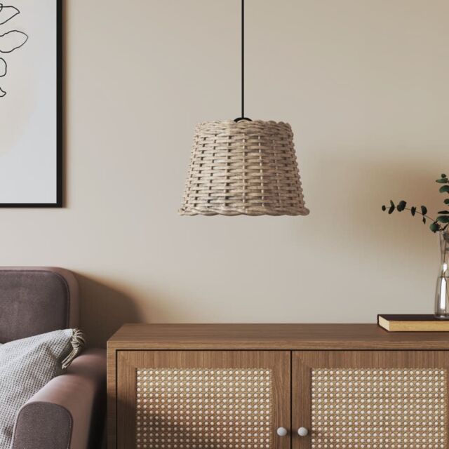 Berkfield Home Ceiling Lamp Shade Brown √ò30x20 cm Wicker - Size: 30x20 cm - image 1