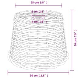 Berkfield Home Ceiling Lamp Shade Brown √ò30x20 cm Wicker - Size: 30x20 cm - thumbnail 6