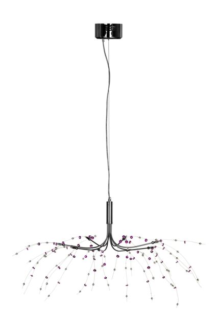 Orsina Black & Clear 8 Light Ceiling Light, Adjustable Chrome Stems, Striking Centrepiece For Modern Interiors in Purple - image 1